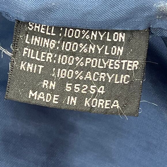 tan puffer vest with navy trim - Picture 5 of 5